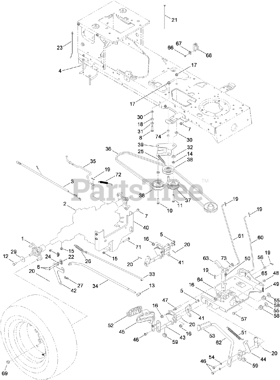 Toro 14AQ81RP848 (GT 2200) - Toro Garden Tractor (2009) TRANSMISSION ...