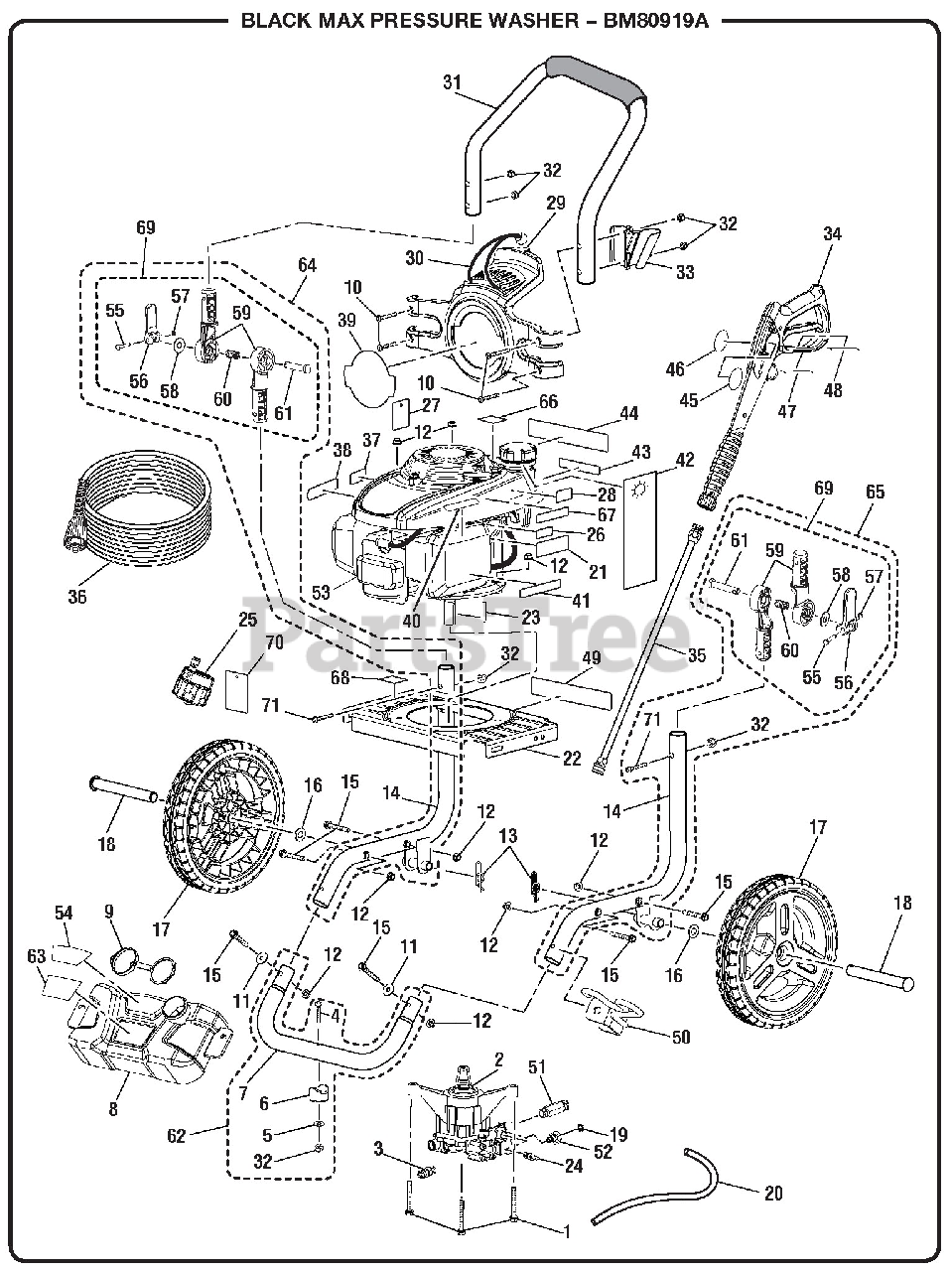 Black max mower 961440003 parts manual free