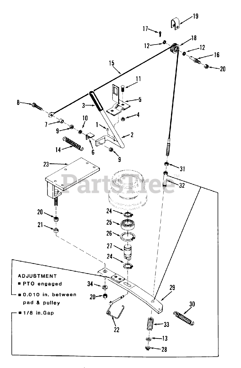 Toro 03-08BP03 (A-81) - Toro Rear-Engine Riding Mower (1983) PTO CLUTCH ...