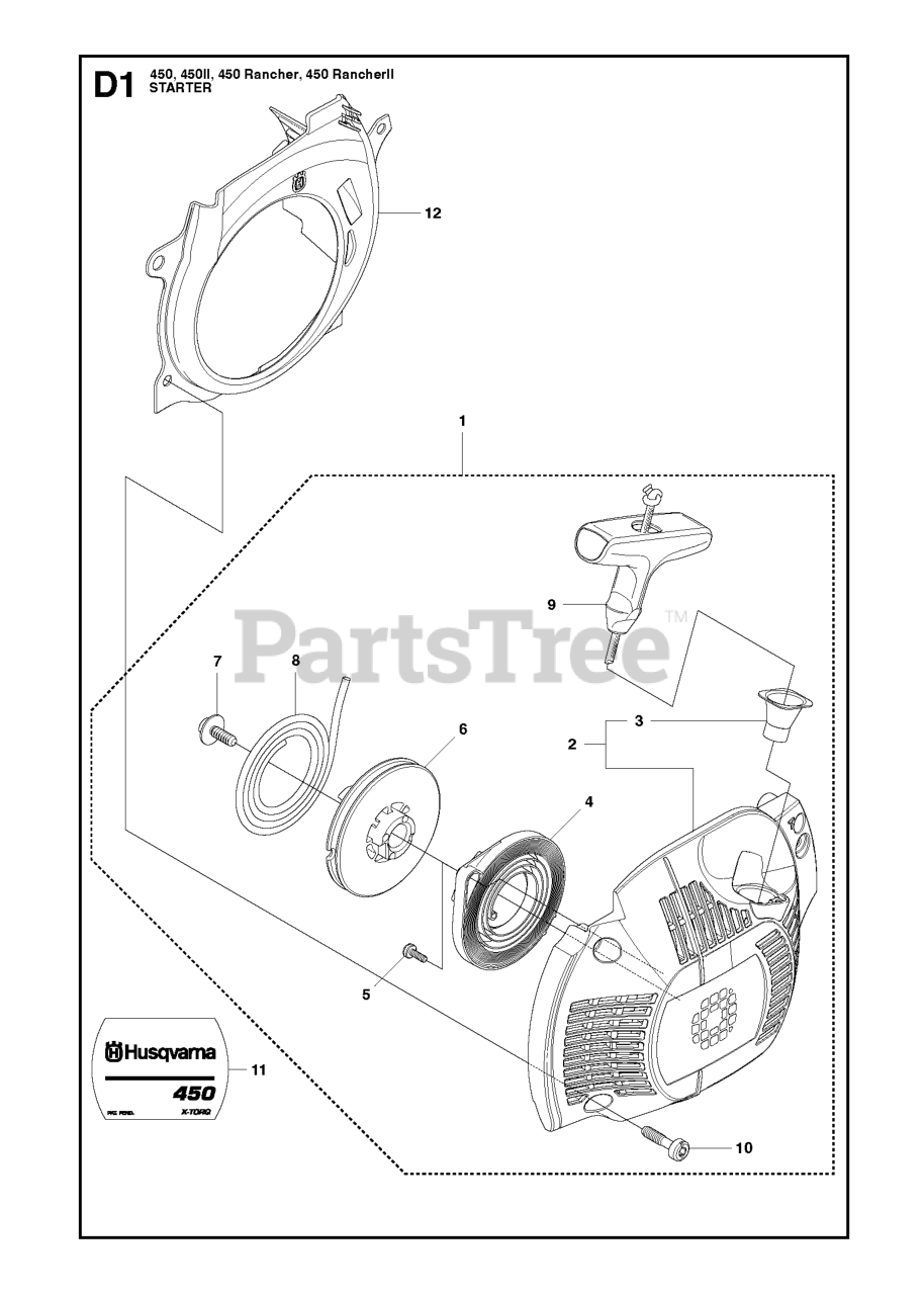 Husqvarna 450 Rancher Husqvarna Chainsaw Starter 2 Parts Lookup With Diagrams Partstree