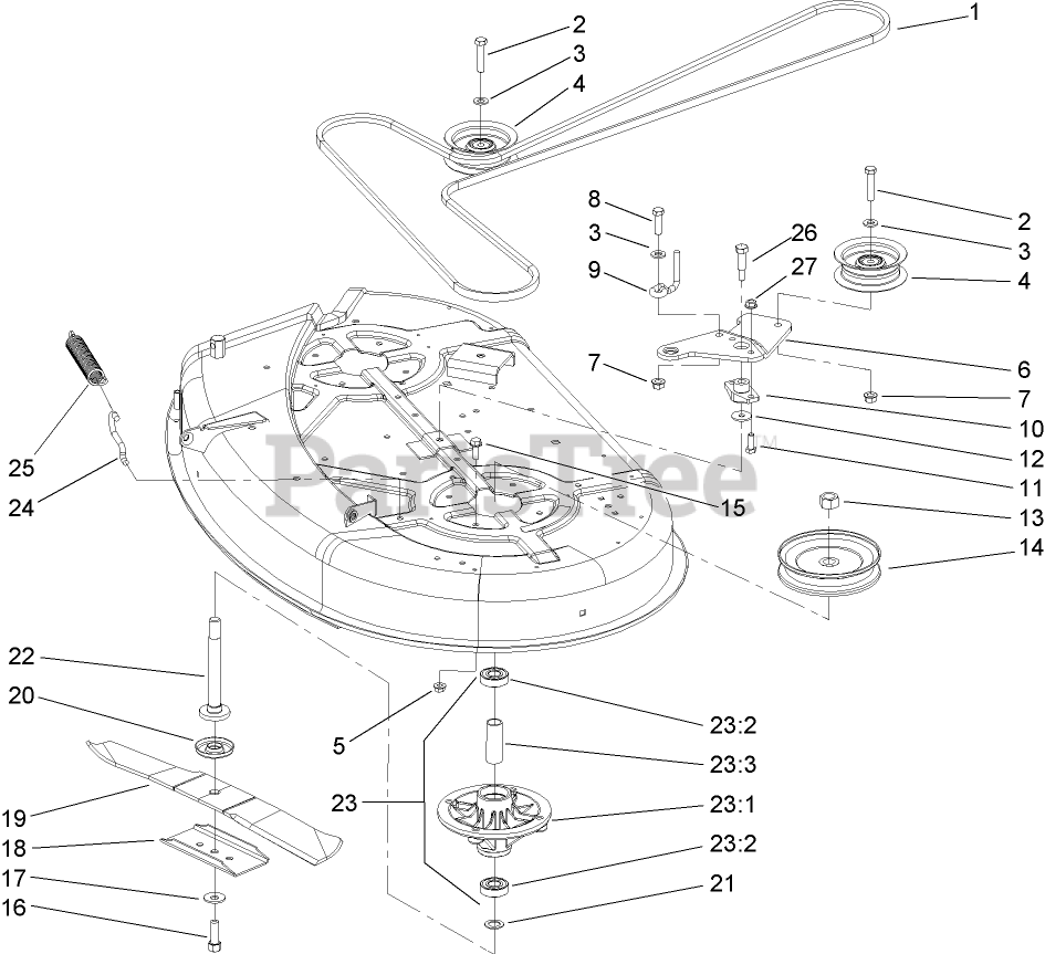 Toro zero turn online 42 inch deck belt